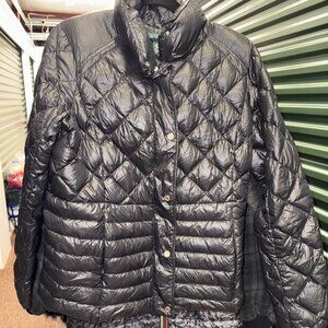 Lauren Ralph Lauren Black Packable Quilted Down Filled Puffer Jacket Women's Med